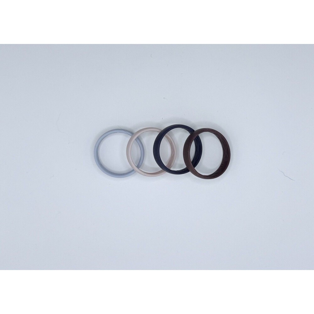 EGINARO Silicone Band Ring Set Multicolor Size 11 6mm Stackable No Stone